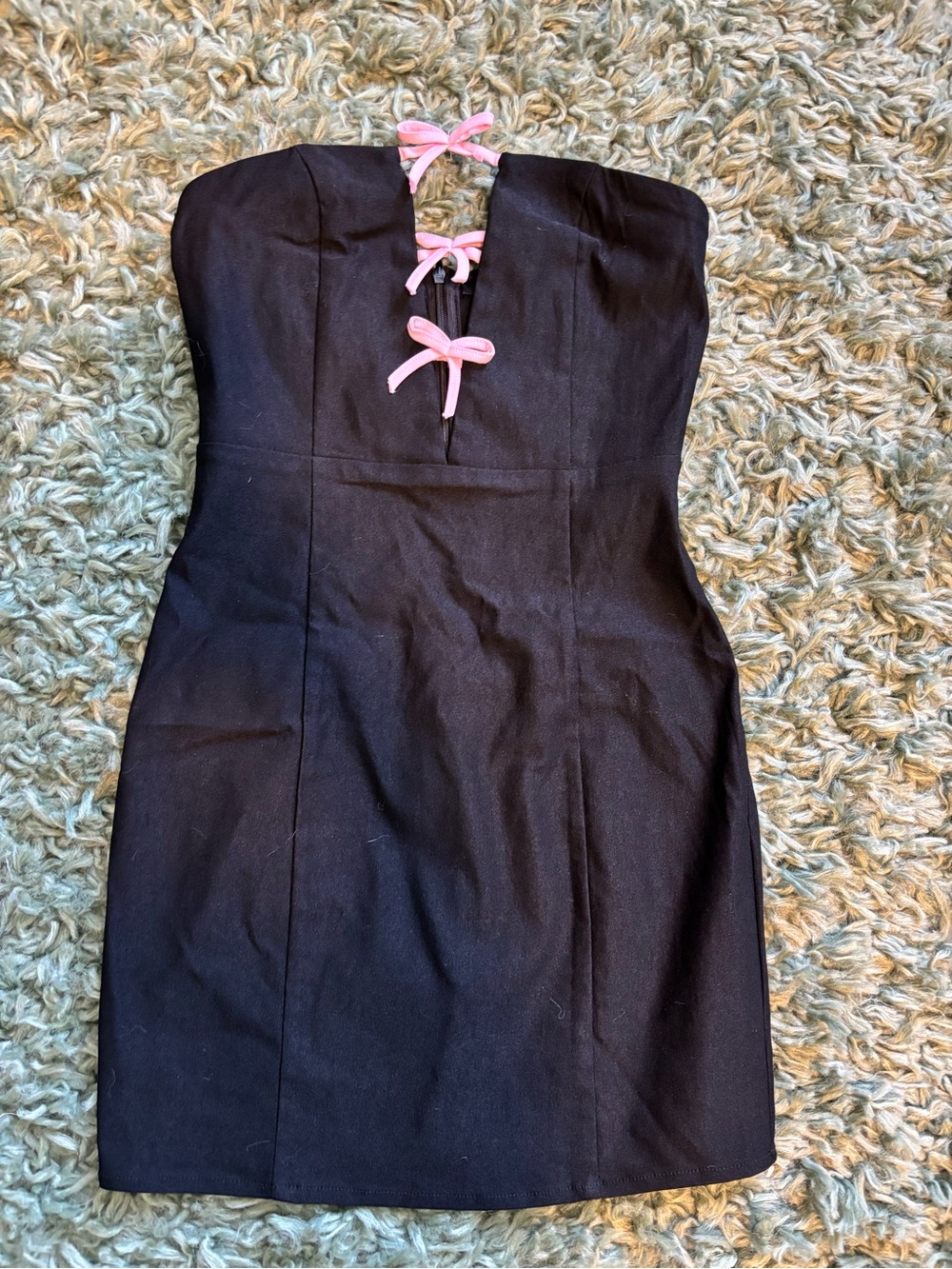 🖤Motel Rocks Strapless Bodycon Dress with Pink Bows